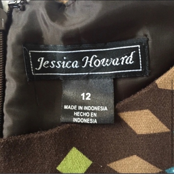 Jessica Howard Dress Brown green Ribbon - Picture 5 of 7